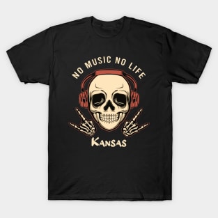 No music no life Kansas T-Shirt